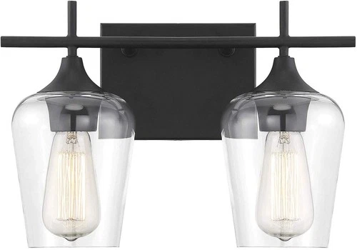 Savoy House Octave 2-Light Bathroom Vanity Light with Clear Glass (14" W x 9" H) - Picture 1 of 25