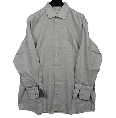 Camisa de hombre ETERNA talla 48 19 Calce cómodo algodón no hierro cuadros gris - Imagen 1 de 4