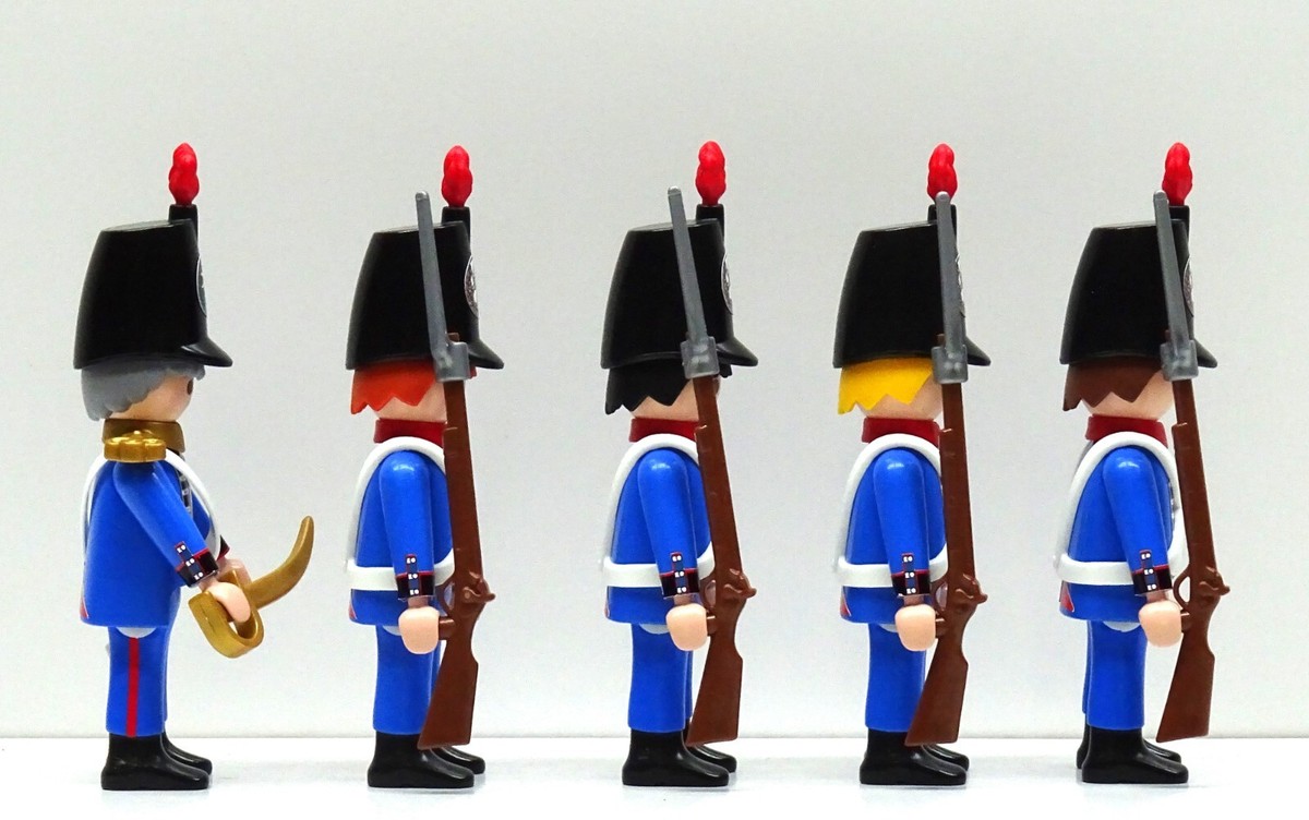 5 x RUSSE GARDE SOLDAT Playmobil Infantrie vs. Napoleon Soldaten Top Custom RAR