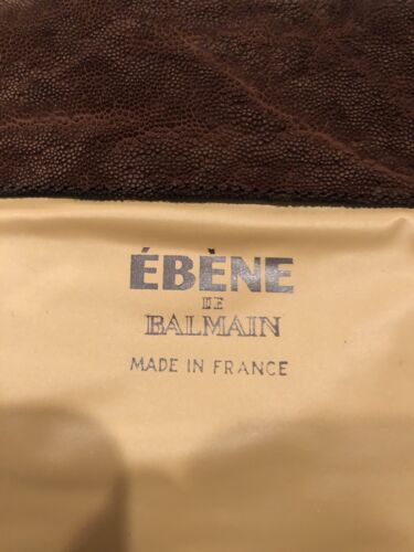 BALMAIN Shagreen handbag - Genuine Leather - Brown - tablet bag / purse FRANCE - Picture 3 of 21