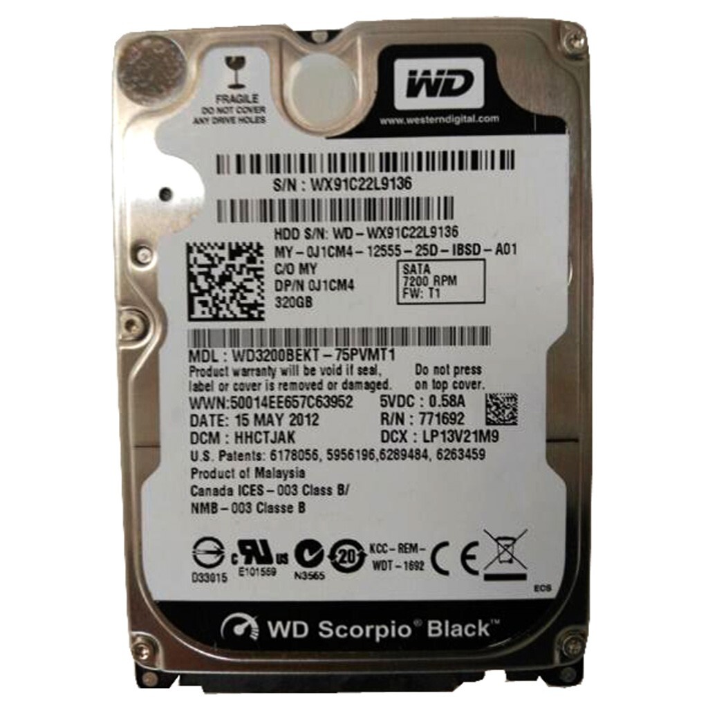 Western Digital 320GB WD3200BEKT 7200RPM SATA Internal HDD