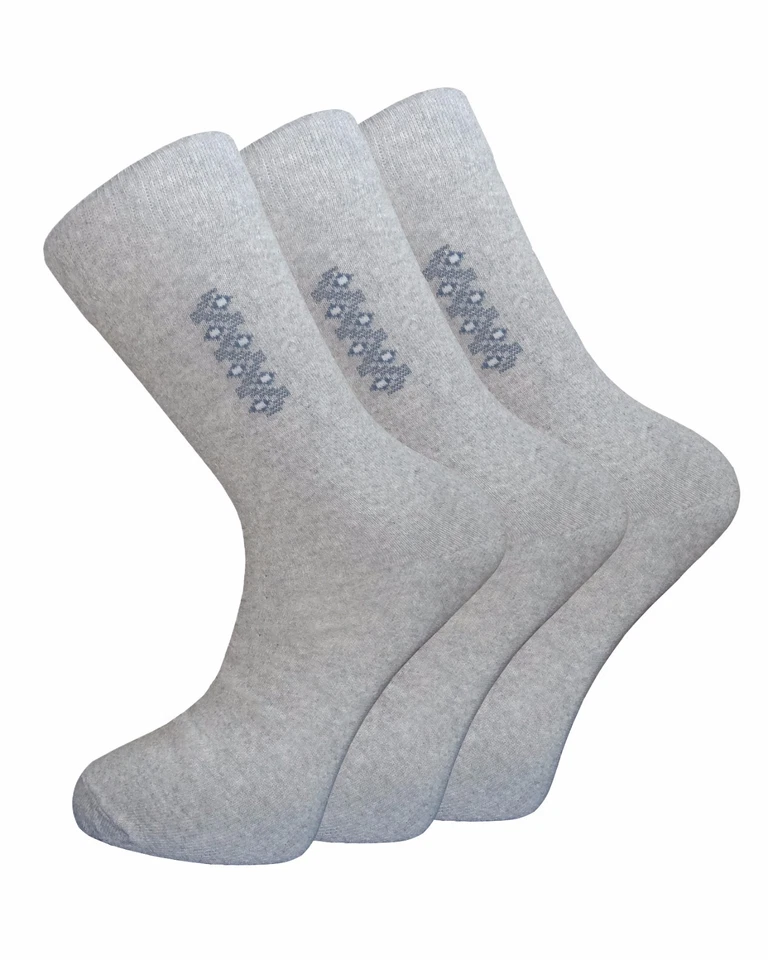 Milky Silk 3 Pairs Pack Men's Calf Cotton Socks Comfort Grip Formal Casual Boot