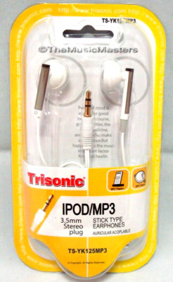 Stick Style In-ear Earphones Earbuds Stereo Sound Audio Headphones Headset White