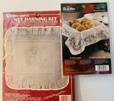 Darning pillow kit  Bucilla bread basket napkin kit.lot Of 2 . NEW,needlecraft.