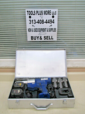 Victaulic / REMS PFT509 Battery Crimper Crimping Tool w/ 1/2'' 3/4'' 1'' Jaws Used