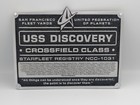 Star Trek - U.S.S Discovery NCC-1031 Dedication Plaque - Large heavy Model