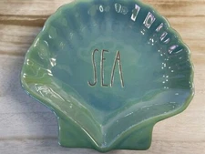 Rae Dunn “Sea" Shell Plate Aqua Iridescent 