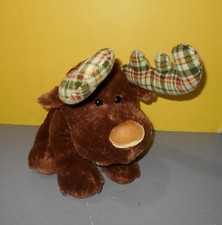 18" Russ Marty The Moose Bean Tush Soft Stuffed Plush w/ Flannel Antlers 32743