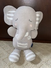 Living Textiles Australia Grey Theodore Elephant Plush Knit Stuffed Animal EUC