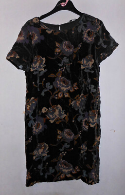 VERA MODA VELVET DEVORE FLORAL SHIFT DRESS /TUNIC - SIZE S BNWT