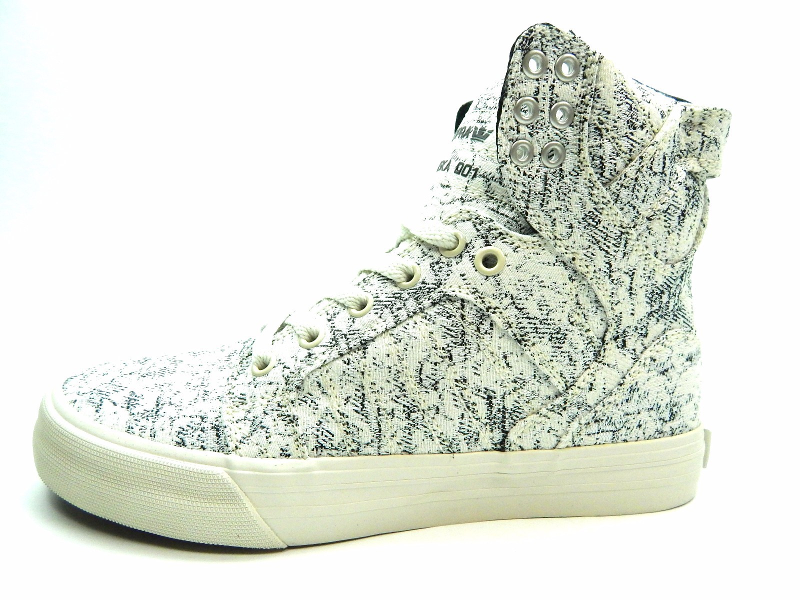SUPRA SKYTOP WHITE BLACK WOVEN 98002-162-M WOMEN SHOES SIZE 10 NEW