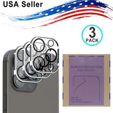 3PK Back Camera Lens Tempered Glass Protector For iPhone 15 14 13 12 11 Pro Max