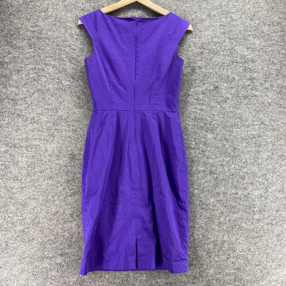 Vestido Calvin Klein Mujer 4 Azul Vaina Midi Cremallera Sin Mangas Algodón Cuello Redondo Foto 2 de 4