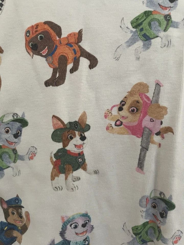 Pottery Barn Kids Paw Patrol Boys Chase Marshall Skye 100% Cotton PJ Top White 6 - Image 3 of 4