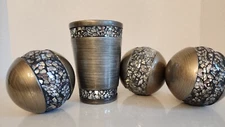 Creative Scents Schonwerk Silver Decorative Orbs Sphere Pewter Tumbler 3 Pieces