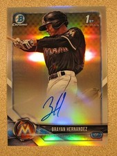 2018 1st BOWMAN CHROME REFRACTOR #CPA-BHE BRAYAN HERNANDEZ AUTO SIGNED 116/499