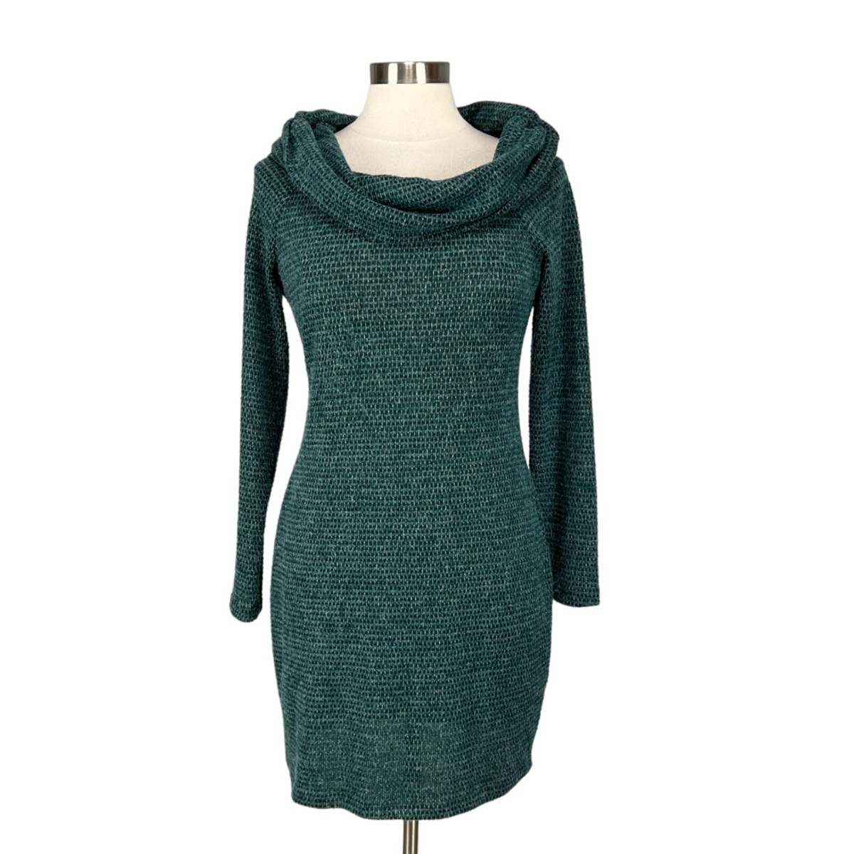 I.N. San Francisco Womens Green Cowl Neck Long Sleeve Sweater Dress size  Large | eBay