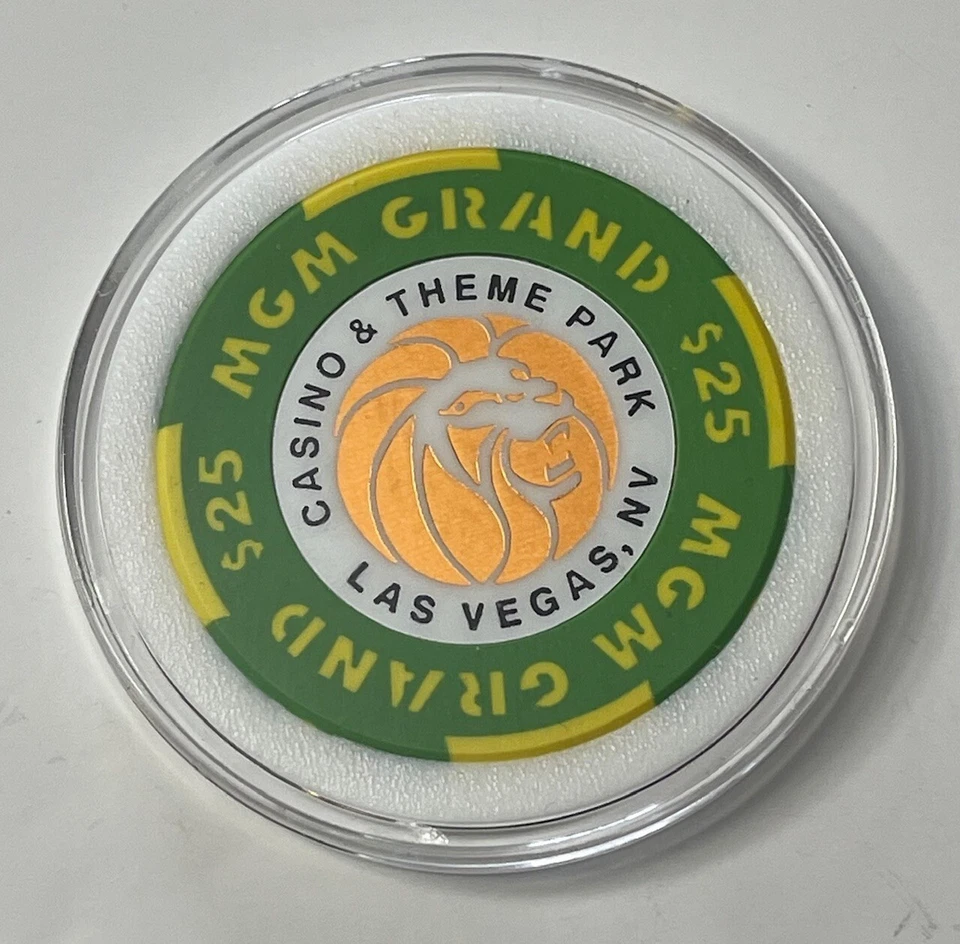 MGM Grand Theme Park Hotel Las Vegas Nevada  $25 Casino Chip Obsolete - Image 2 of 2