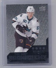 14-15 2014-15 BLACK DIAMOND CHRIS TIERNEY QUAD ROOKIE GEMS 246 SAN JOSE SHARKS