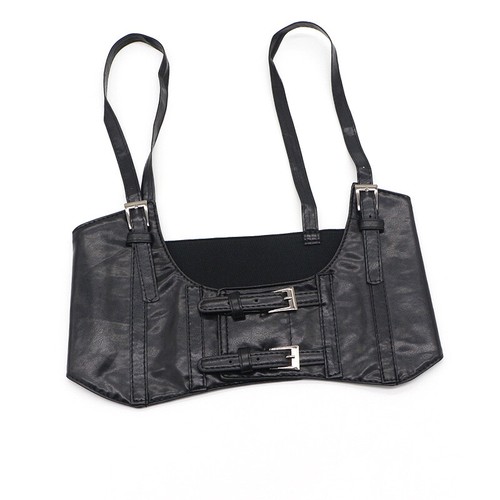 Women Faux Leather Corset Harness Cinch Belt Steampunk Sexy Underbust Waist Belt - Picture 19 of 23