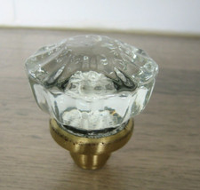 Ancienne Poignée Porte Meuble Verre ou Cristal & laiton