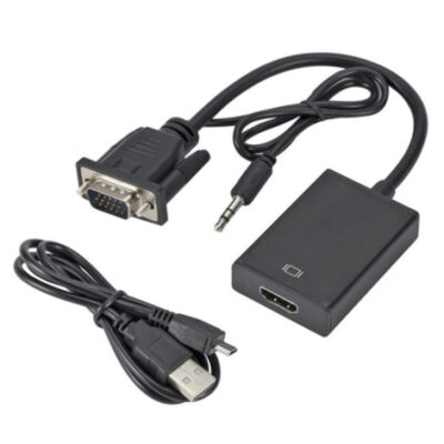 VGA Analog to HDMI Digital Audio Video Converter Adapter Cable for PC Laptop TV