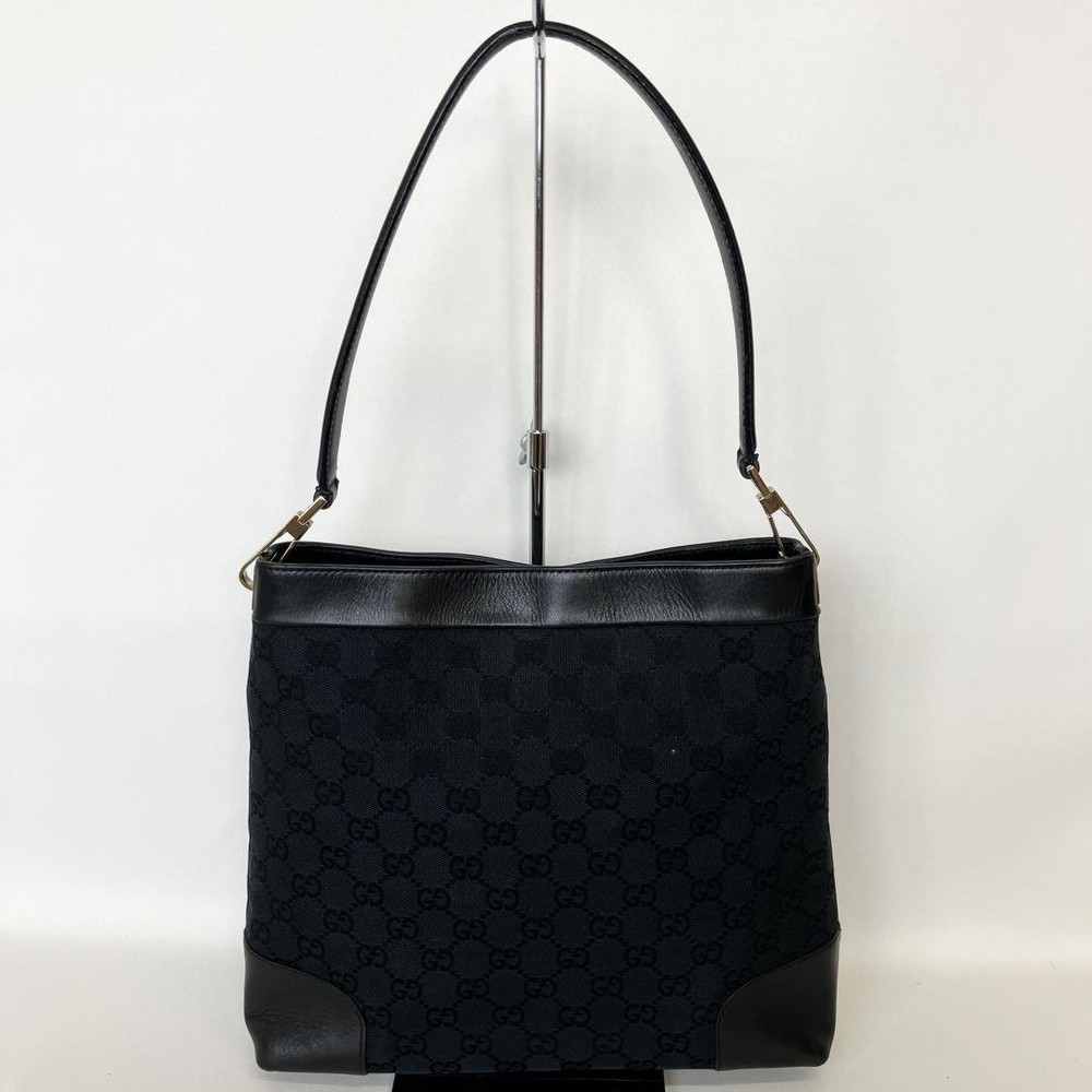 Gucci GG Canvas One Shoulder Bag Black Women's From Japan i4510