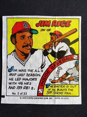 1979 Topps Baseball Test Issue Comics # 2 Jim Rice (HOF)