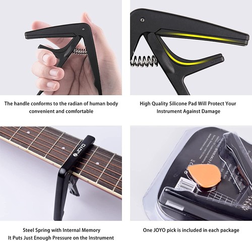 JOYO 5-Lot Guitar Capo Acoustic Clip Guitar String Instrument Clamp +Free Pick - Picture 4 of 5
