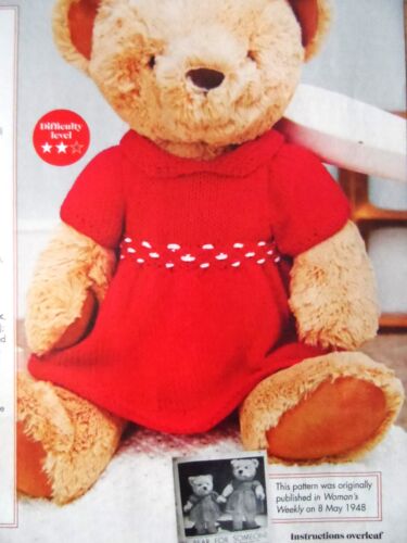 TOY - DRESS & PANTS for Teddy Bear   -  Clothes - Knitting Pattern NEW - Afbeelding 1 van 3