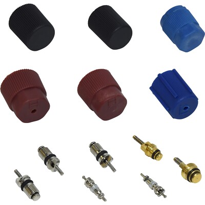 A/C System Valve Core and Cap Kit UAC For 2001-2005 Mazda B2300
