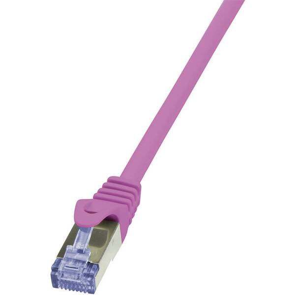Cavo di collegamento rete rj45 logilink cat 6a s/ftp 1 m rosa ritardante