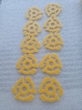  250 45 rpm 7" Record Yellow Plastic Adapter Snap-In Inserts Vinyl Vintage