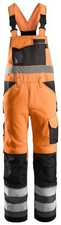 Snickers Hi-Vis Work Dungarees, Size 2, EN 14404, 20471 HV-Orange-Anthracite
