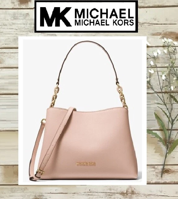 NWT Michael KORS SOFIA LARGE EW Satchel Tote Shoulder Bag In BALLET Leather  Gold