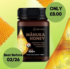Melora LUXURIOUS HIGH GRADE Manuka Honey 100MGO 500g BB 02/26