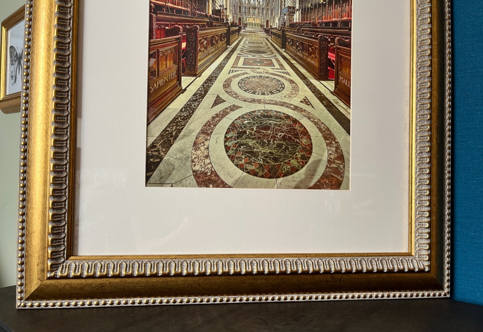 Framed Durham Cathedral Interior Print Architectural Gold Ornate Frame 51x64cm image 10