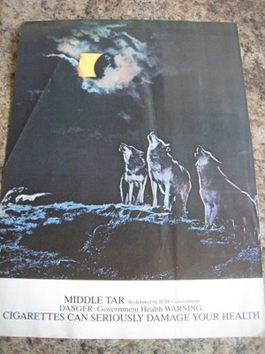 MITTELTEER ZIGARETTEN BENSON & HEDGES WÖLFE HEULENDER MOND 1984 WERBUNG A4 AKTE 51
