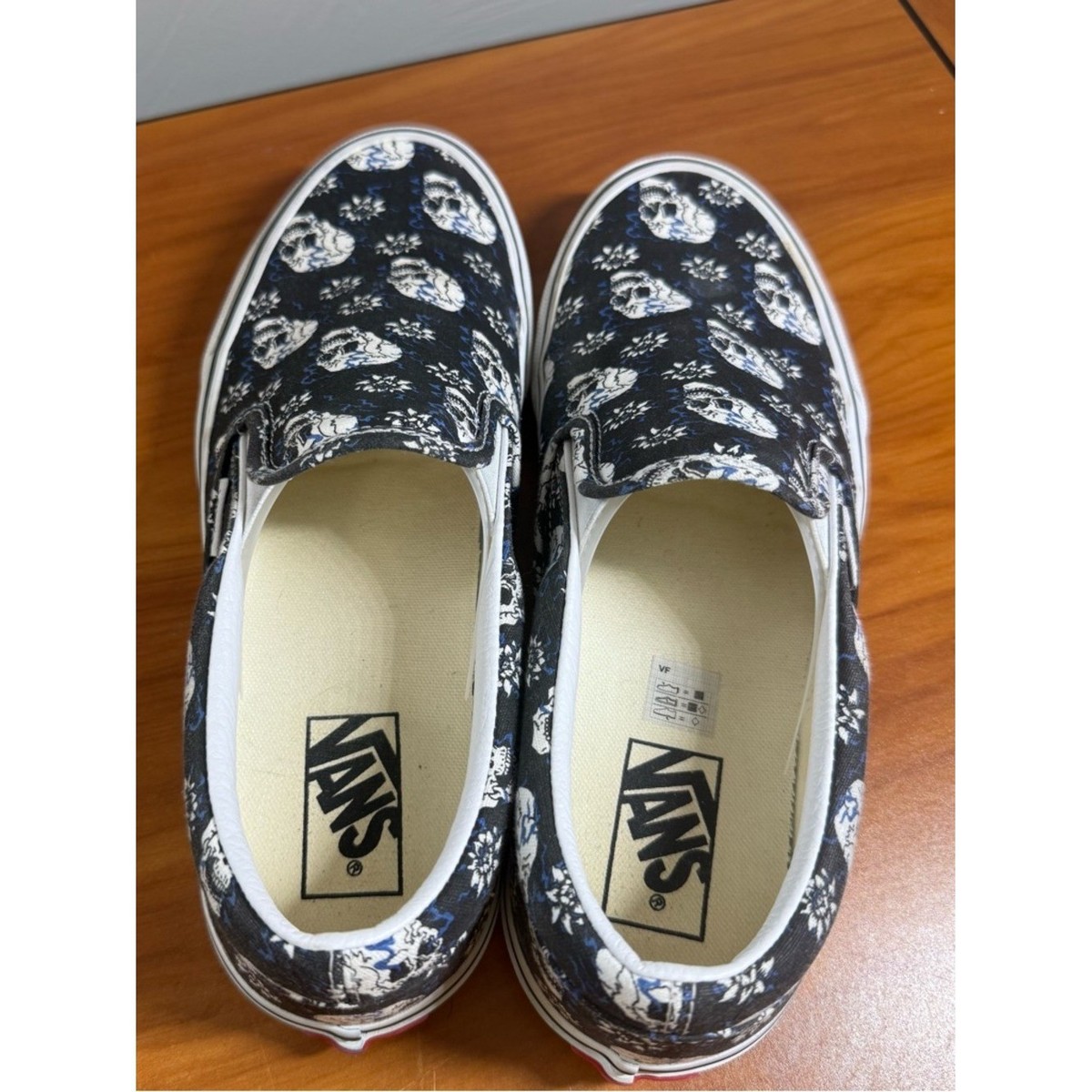 Vans Classic Slip On Canvas Sneaker Shoe Flash Skull Skater Gothic