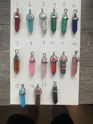 Unisex Artificial stone bullet shaped neckless with waxed cord  Each 