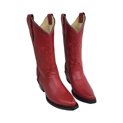 Women's Western Cowgirl White Pointy Toe Boots Genuine Leather