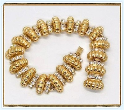 JBK CAMROSE & KROSS BRACELET GOLD PAVE RHINESTONE - NEW IN BOX / PAPER