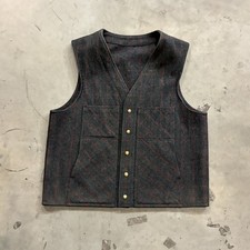 RARE Vintage 50s Filson Mackinaw Wool Vest Snap Enclosure Pockets Men's Size XL