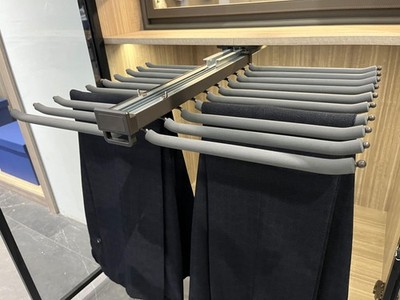 Pull Out Pants Rack for Closet Hanger Bar Steel Pull Out Trousers Pants Hange...