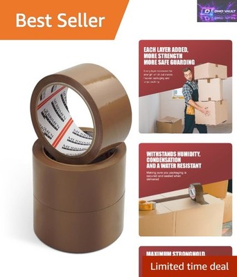 Extra dickes strapazierfähiges braunes Klebeband - 3 Rollen à 48 mm x 66 m für Umzug & Versand