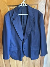 Tilley Endurables Traveller’s Jacket Mens 46 Tall Blazer Coat  Pockets Navy Blue