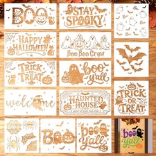 Sitsink Halloween Stencils for Painting Ghost Pumpkin Template Mat Wall
