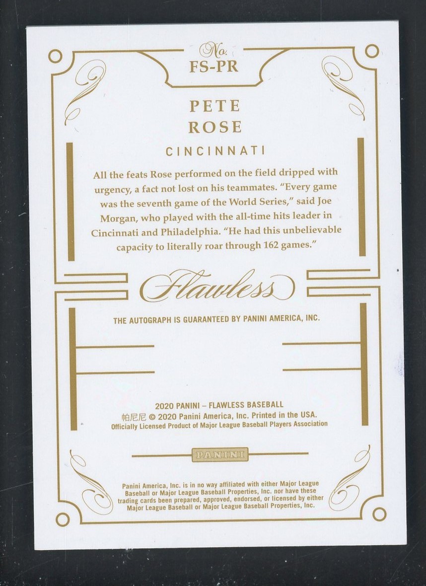 2020 Flawless Ruby Pete Rose Cincinnati Reds ON CARD AUTO 9/15 view 2