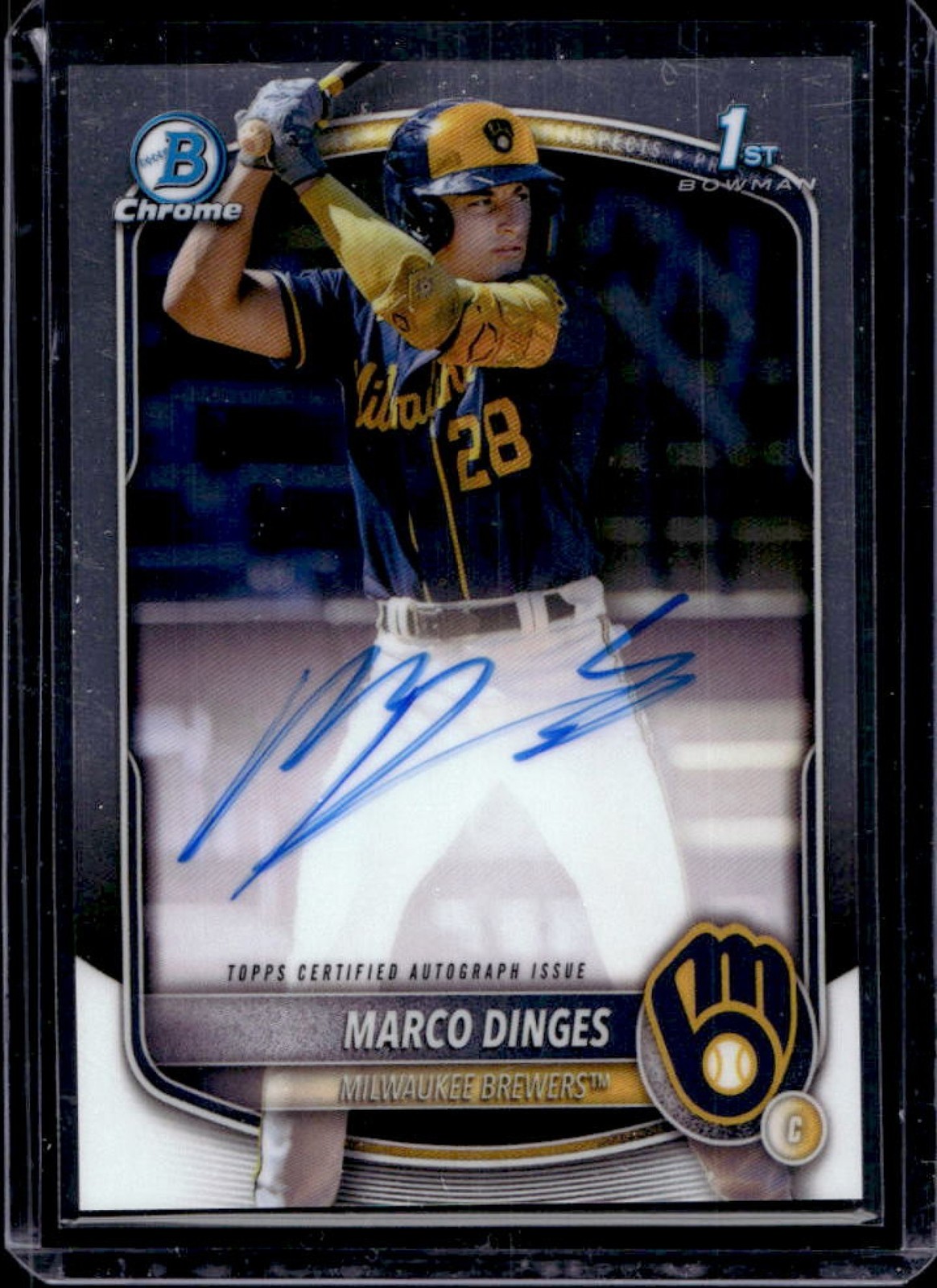 2025 Bowman Chrome Marco Dinges Auto 1st #CPA-MD Brewers