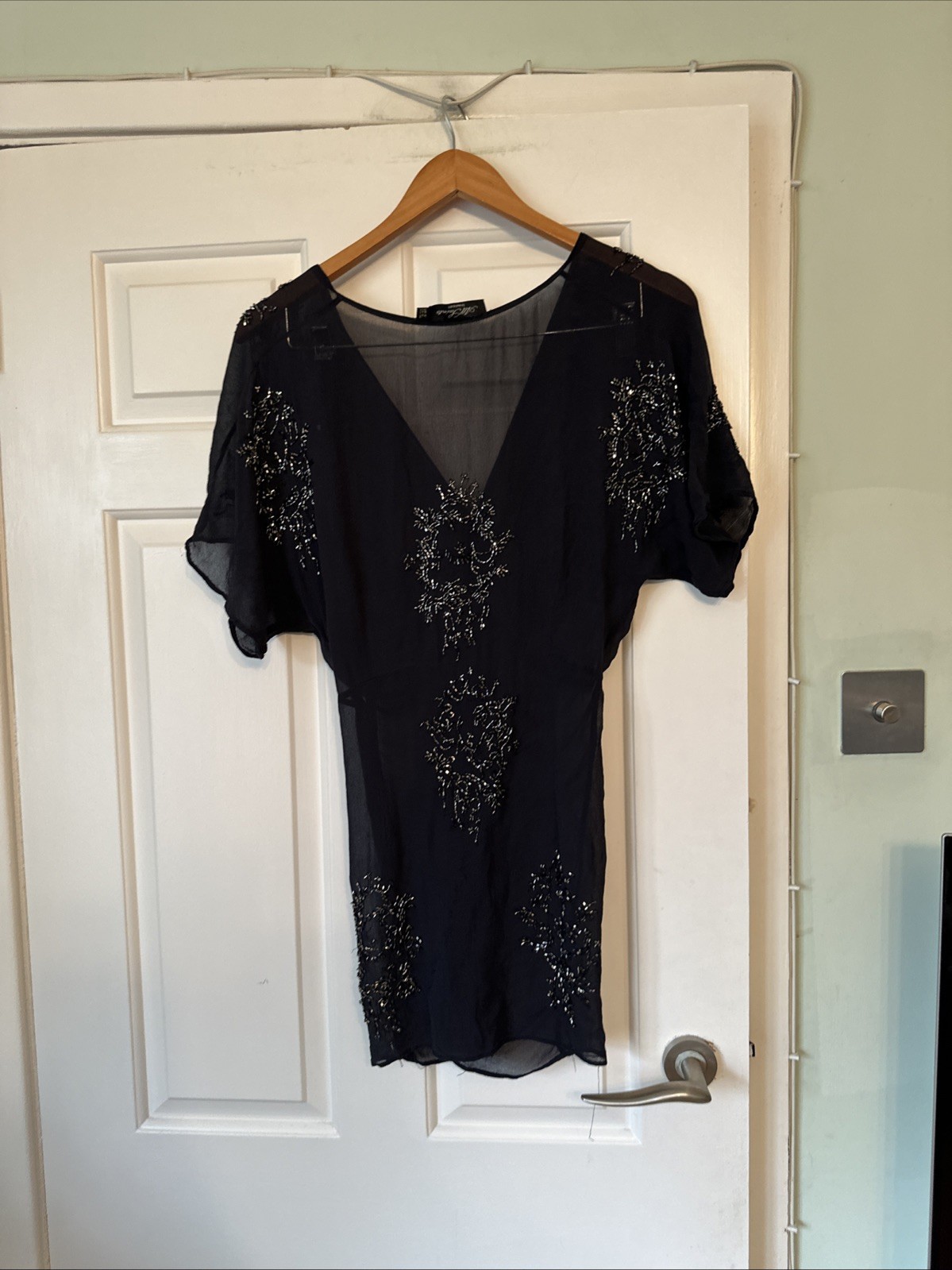 AllSaints Spitalfields Silk Tunic 8 New Just Gorgeous Few Beads Loose image 4